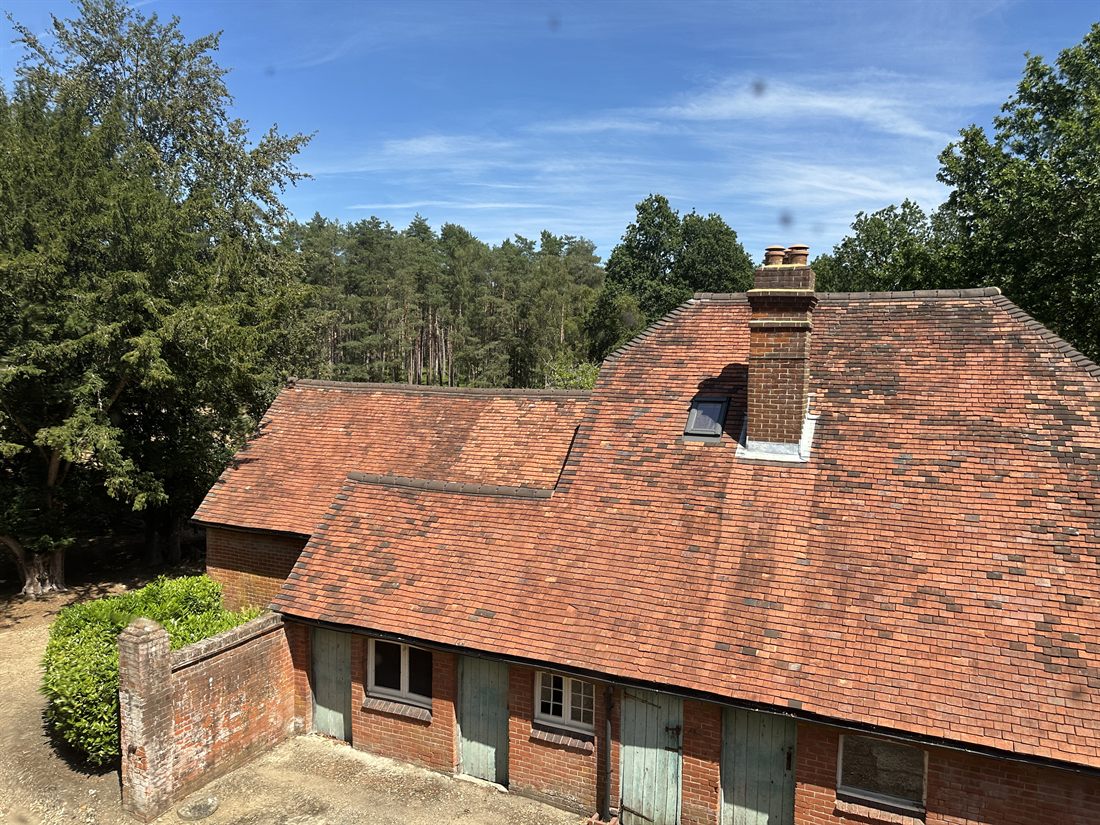 Coach house and stables from above