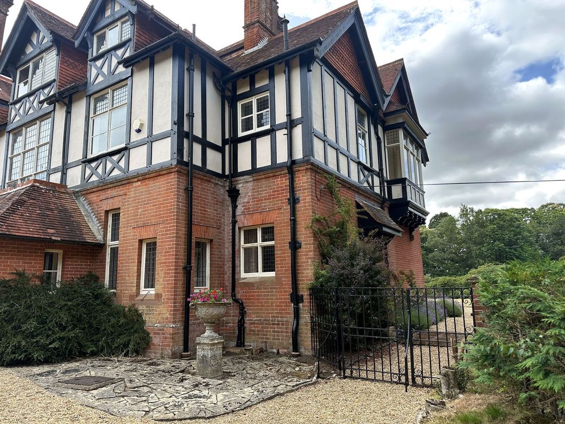 Victorian house exterior with mock-Tudor gable