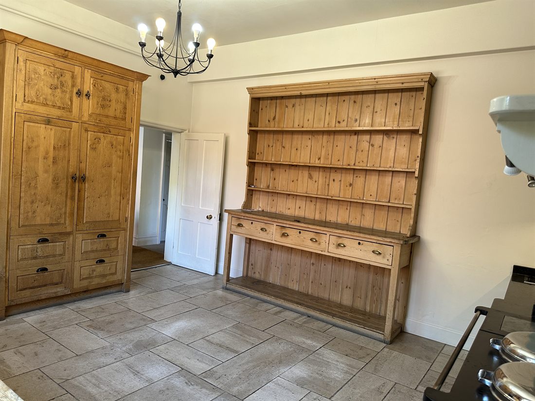 Victorian kitchen with pine dresser and larder