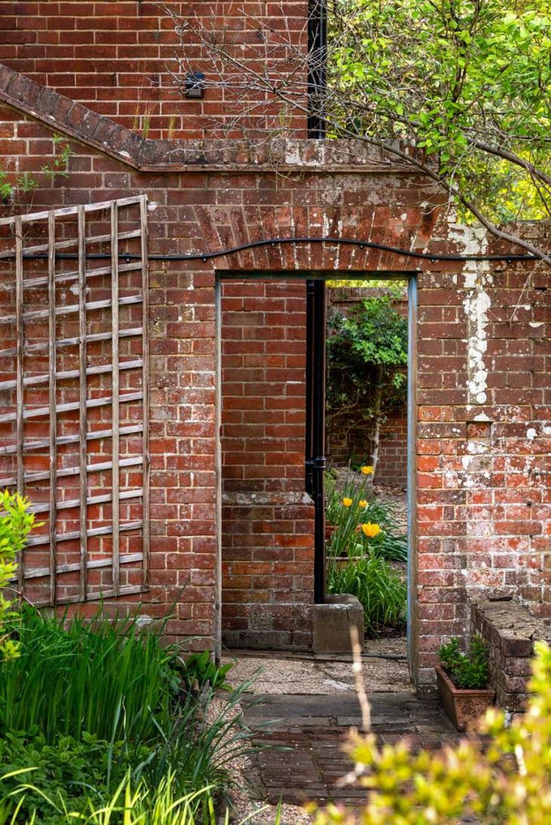 Walled garden stone doorway